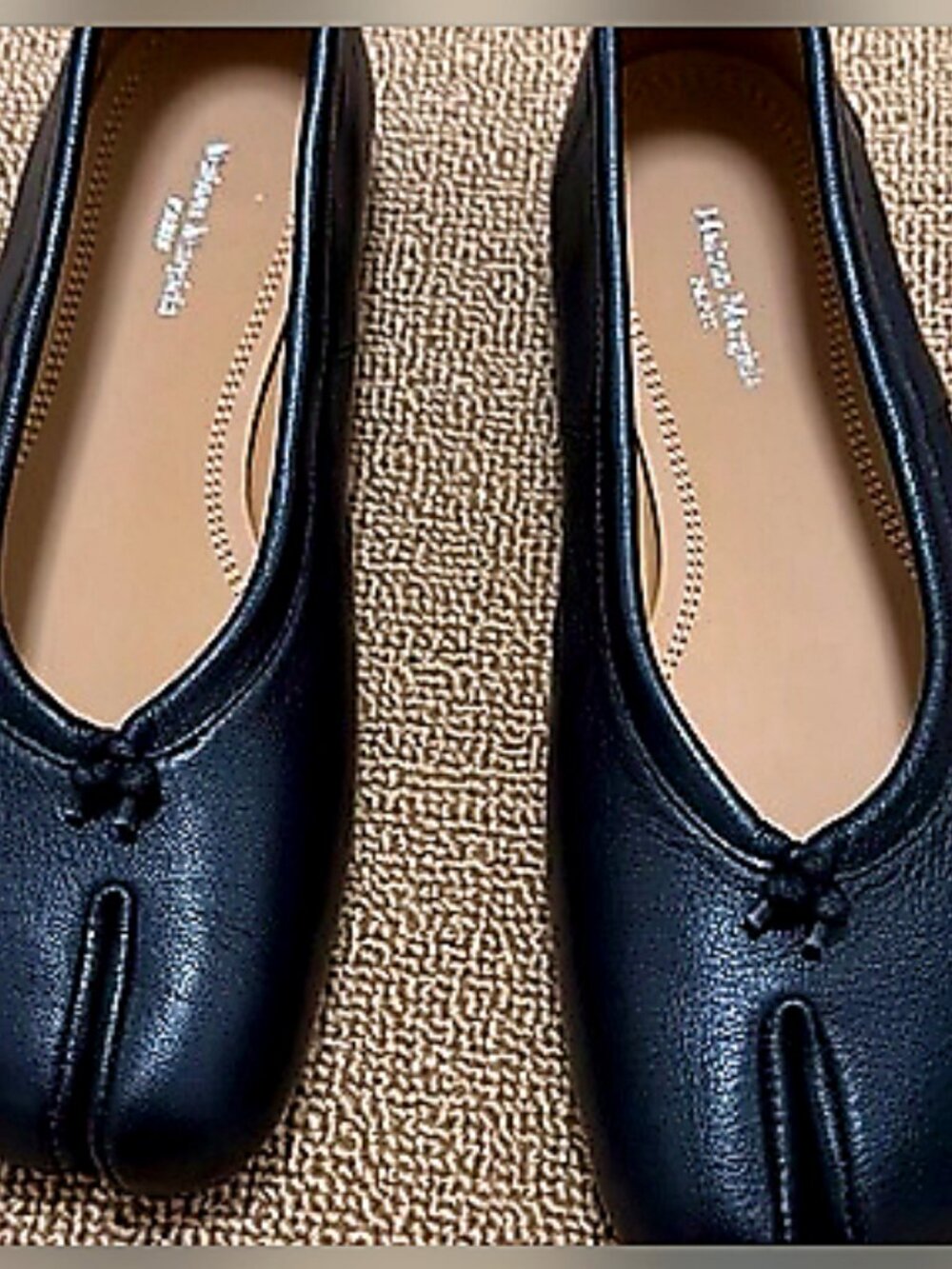 Maison Margiela Black Leather Tabi Flats